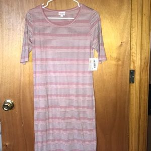 NWT Pink and grey striped Julia by Lularoe.
